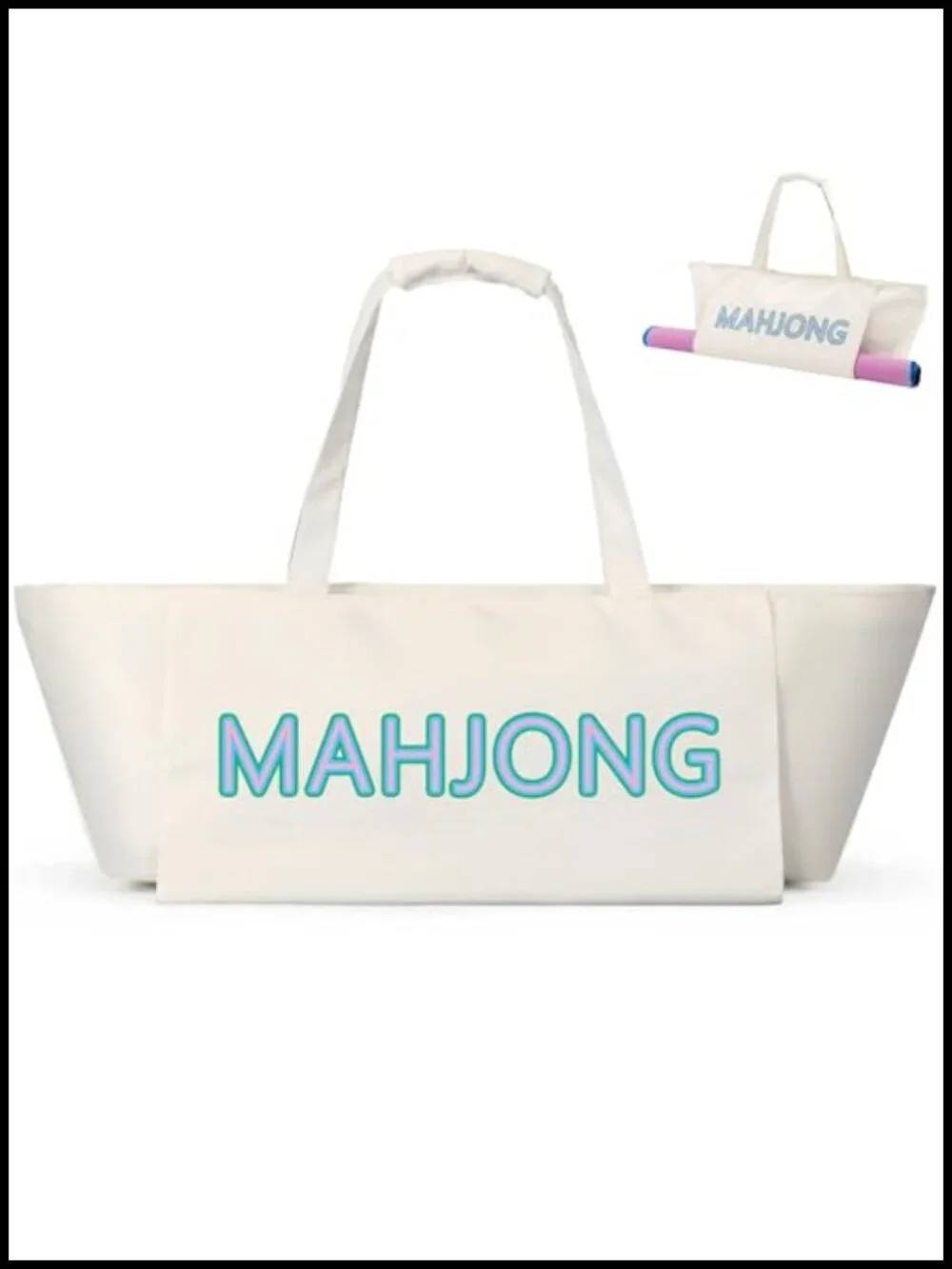 Waterproof Mahjong Tote Bag Large Capacity Storage with Padded Shoulder Strap